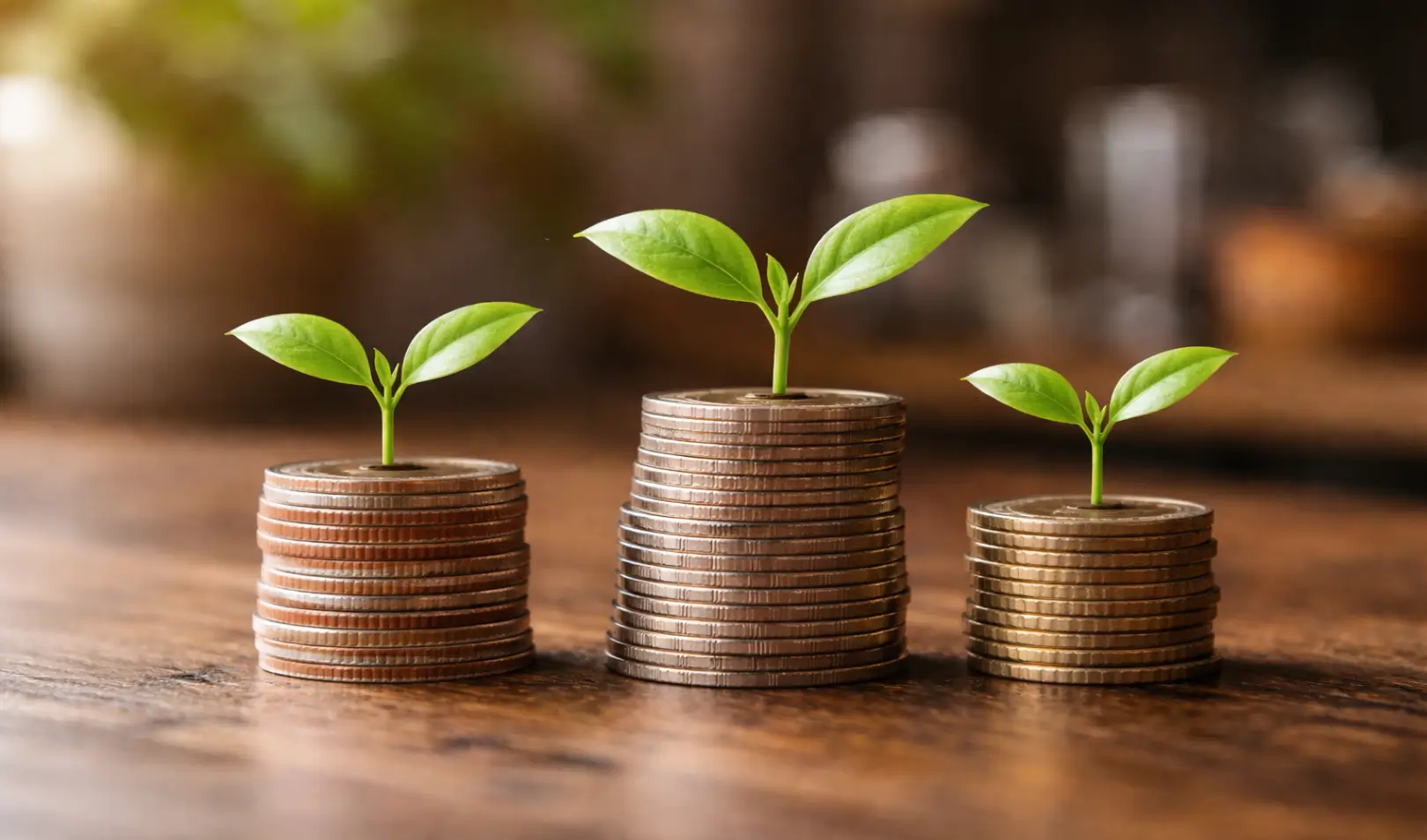 Hrpe kovanica sa zelenim biljkama